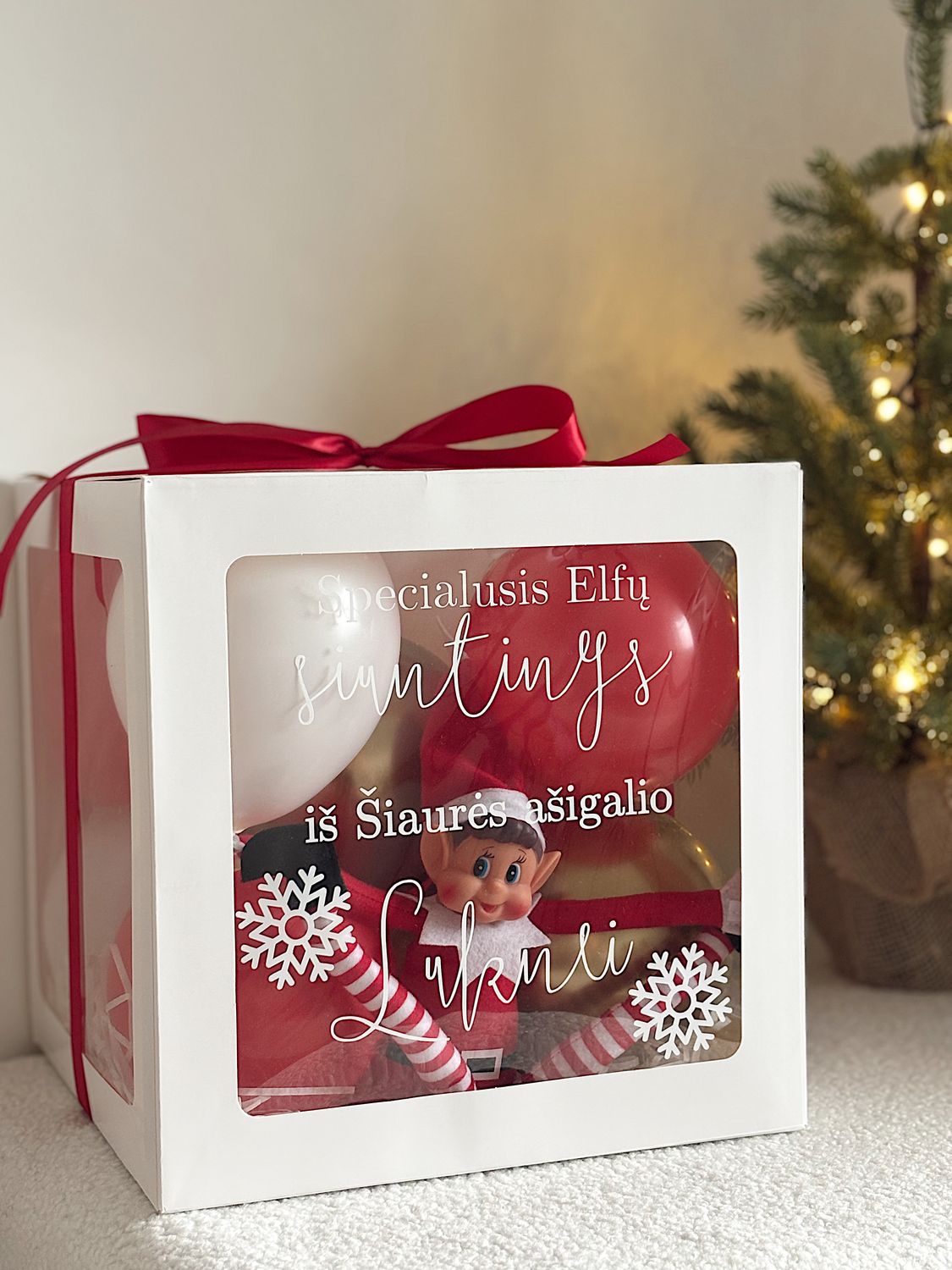 Elfo sugrįžimo rinkinys su balionais - Elf on the Shelf