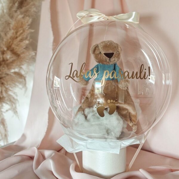 Personalized balloon gift for newborn - Hello world!